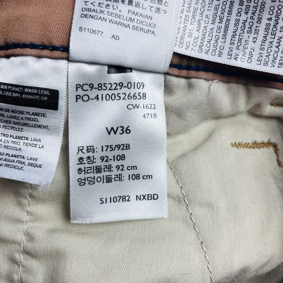 Levis XX Chino Shorts Punk Logos Mens 36 Tan 7Seconds Punx Hardcore Rock Stretch - Picture 5 of 11